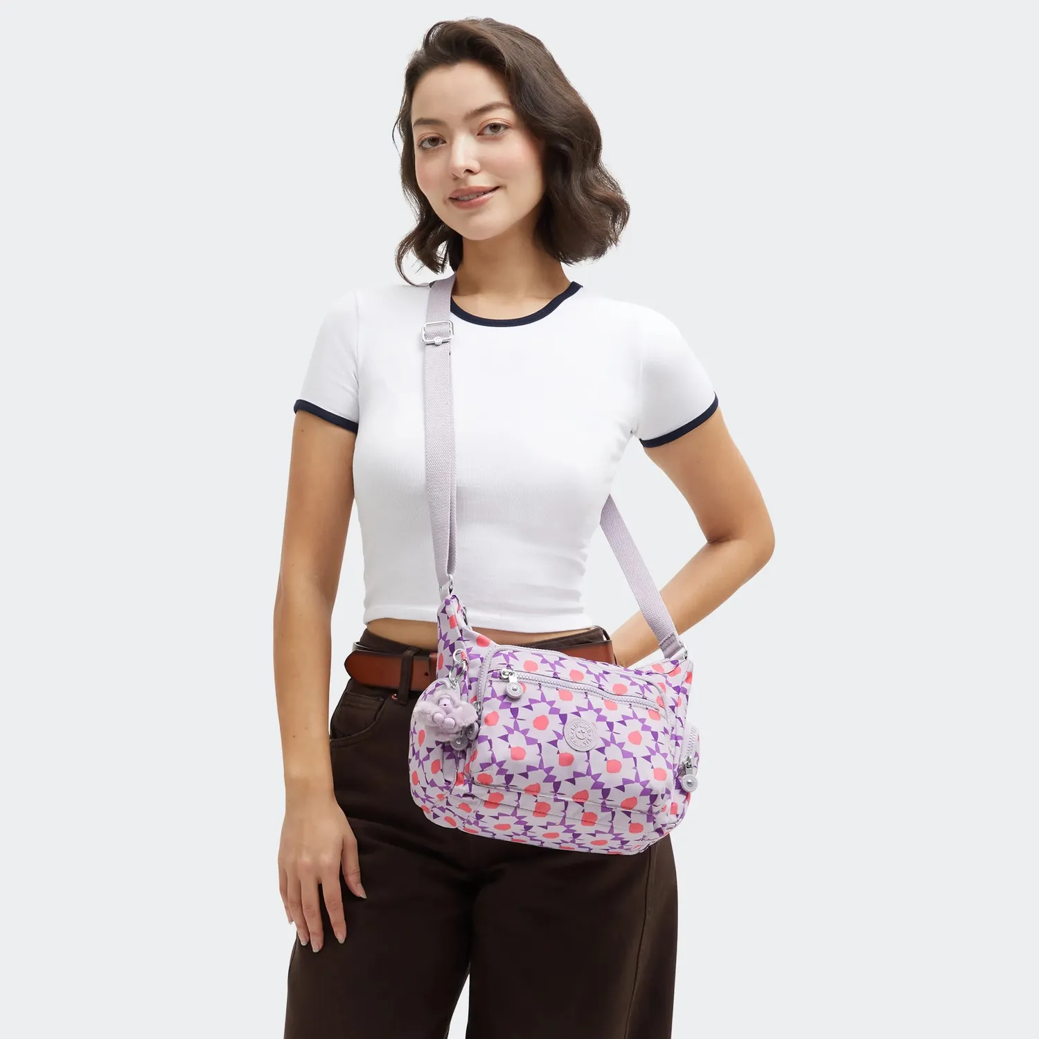 Kipling Gabbie S schoudertas Flower Dots medium print