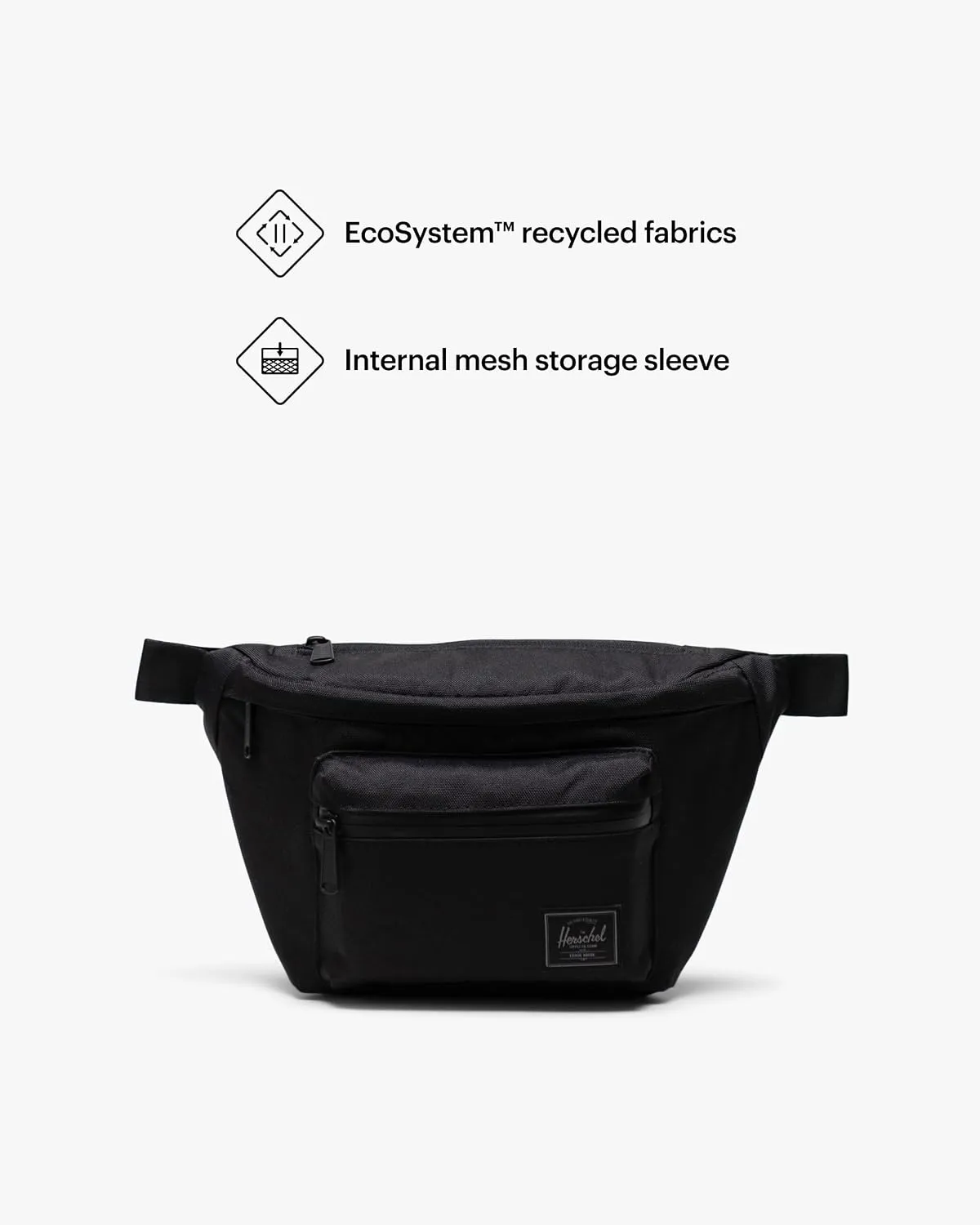 Herschel Pop Quiz heuptas zwart tonal canvas