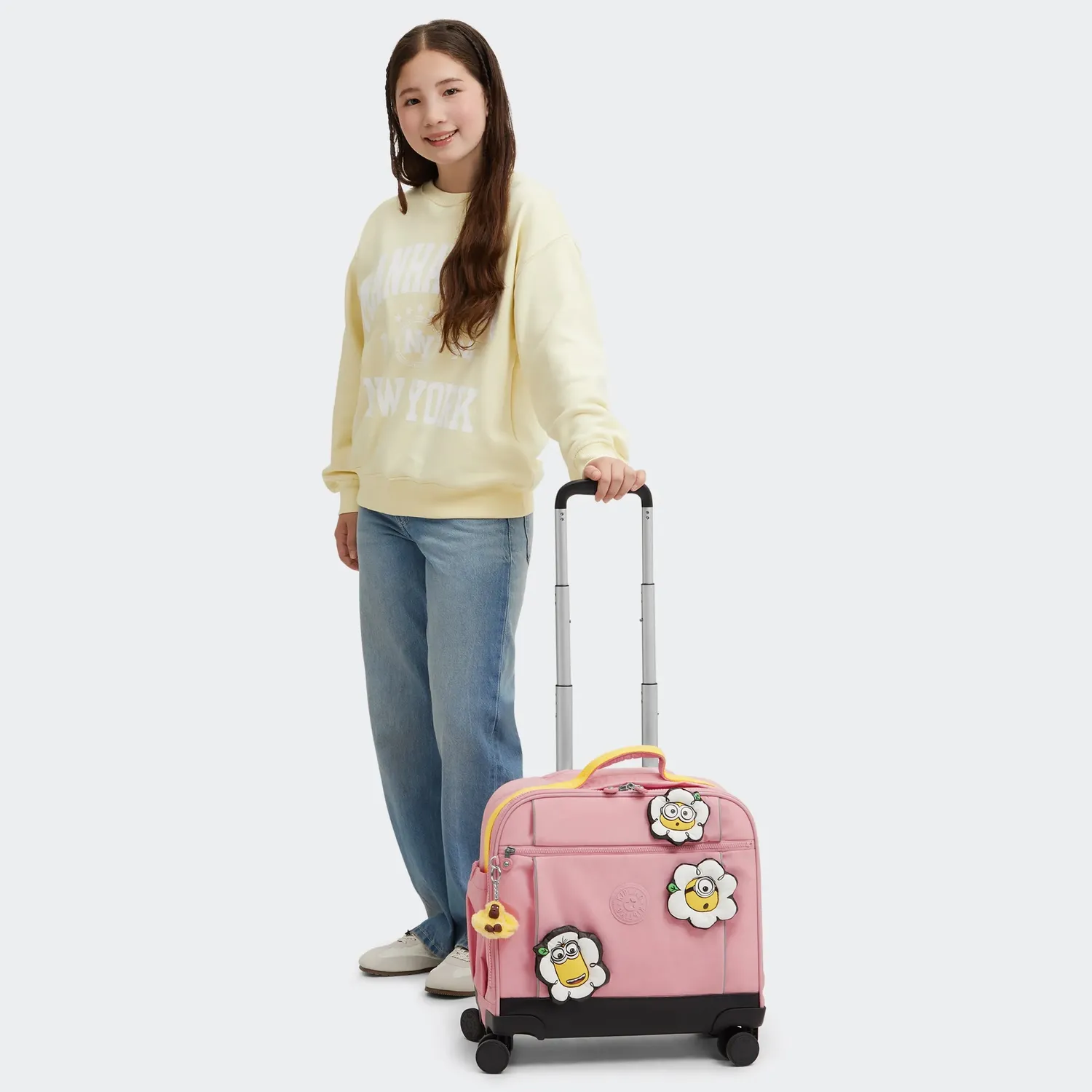 Kipling New Storia trolley Pink Daisy Groot Minions