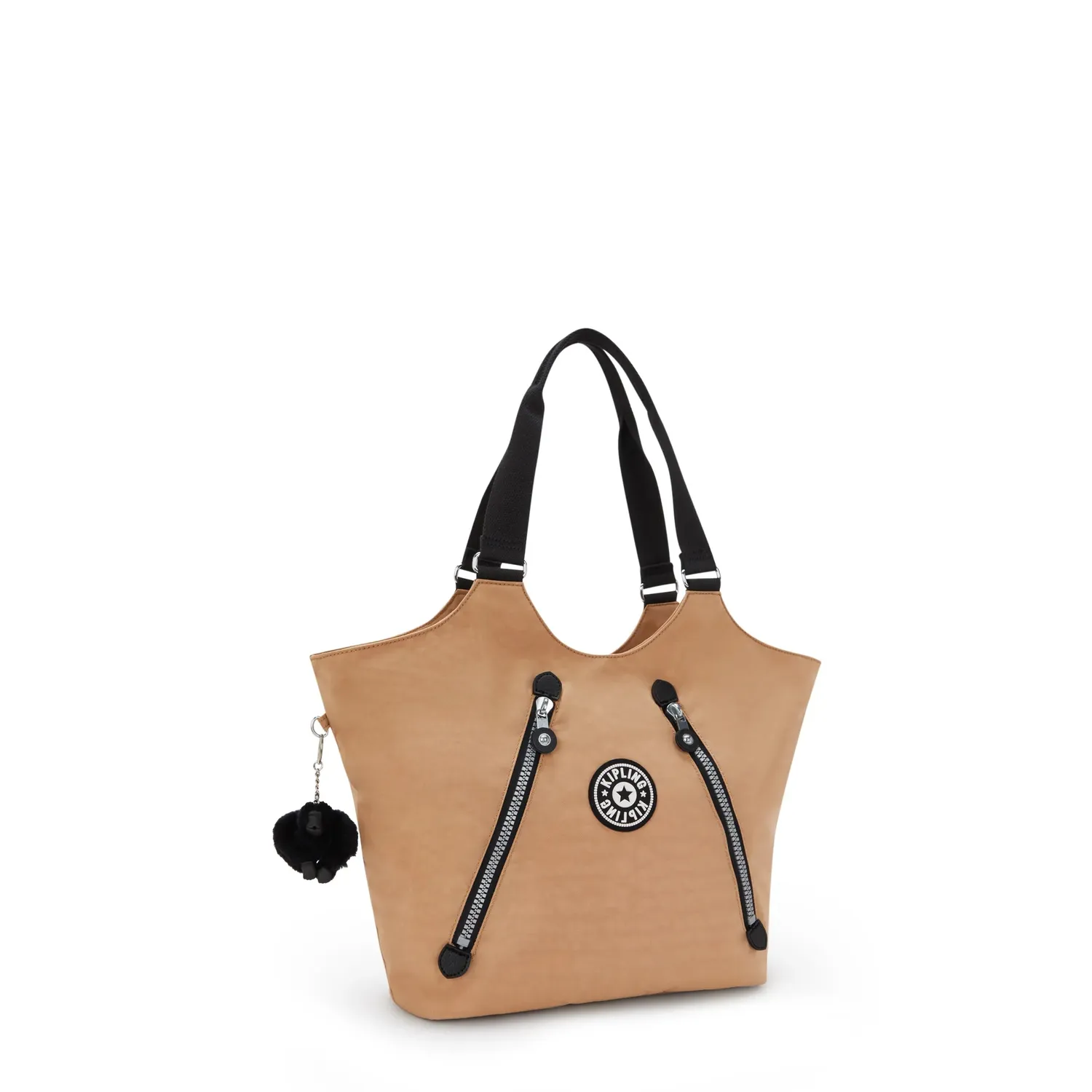 Kipling New Cicely shopper Medium Early Tan Heritage met ritsvakken