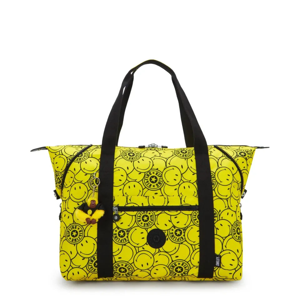 Kipling Art M draagtas Yellow Fun Ball groot Smiley