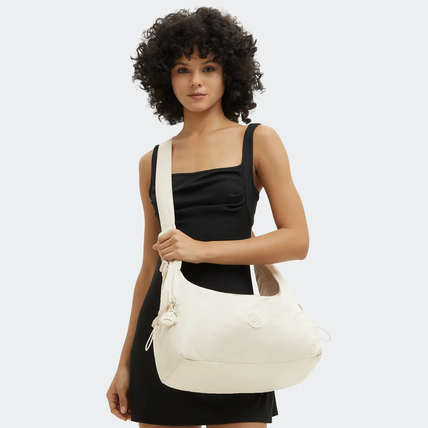 Kipling Gwyn schoudertas groot Simply Beige licht