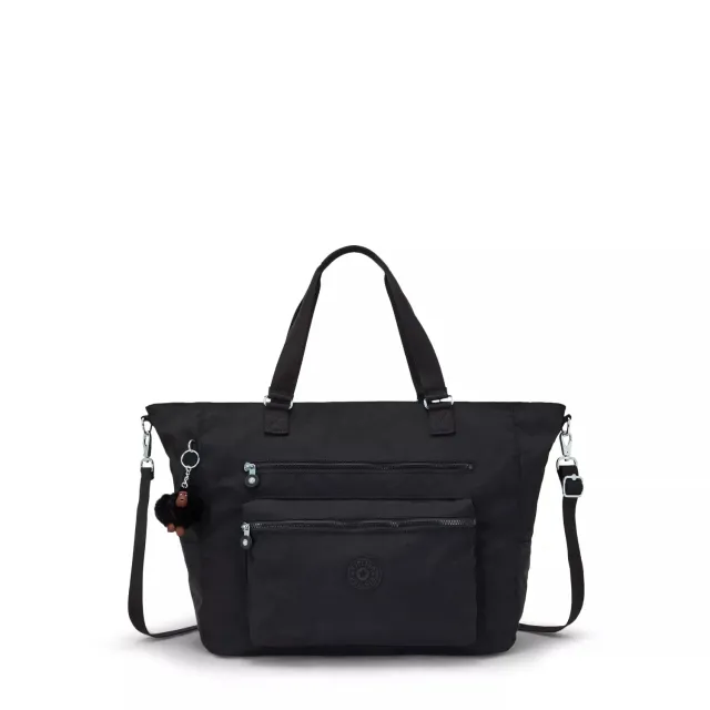 Kipling Isaac schoudertas Black Tonal groot waterafstotend