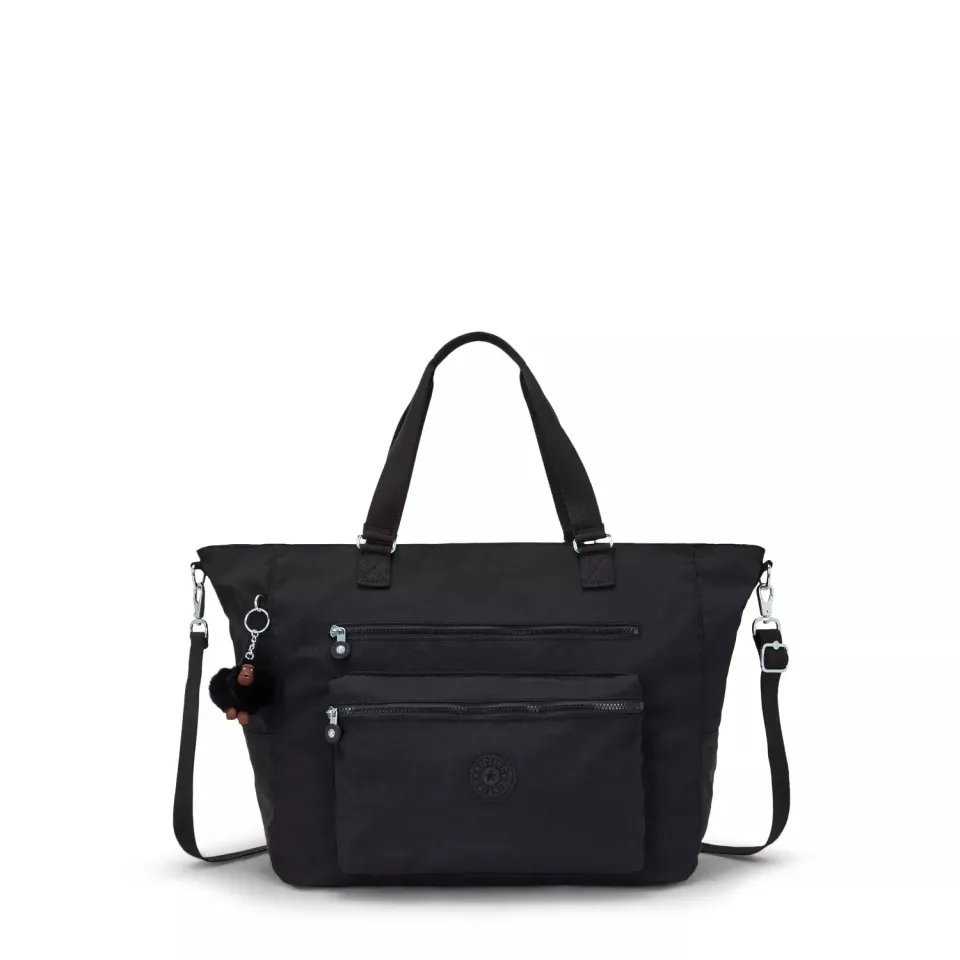 Kipling Isaac schoudertas Black Tonal groot waterafstotend