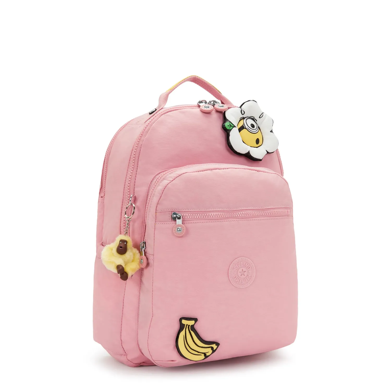Kipling Seoul Lap rugzak Groot Pink Daisy Minions 15 inch