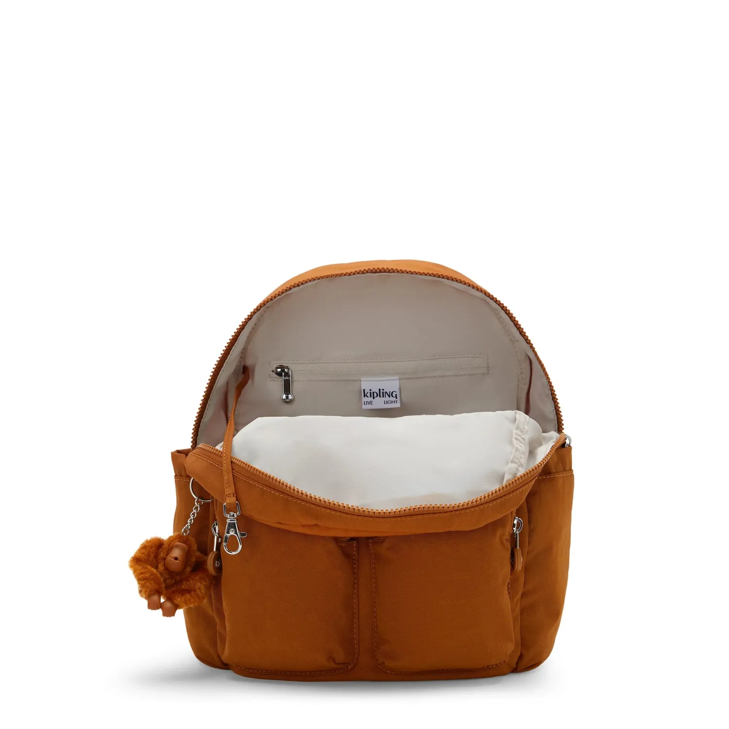 Kipling City Pocket S rugzak Klein Stylish Mokka klepsluiting