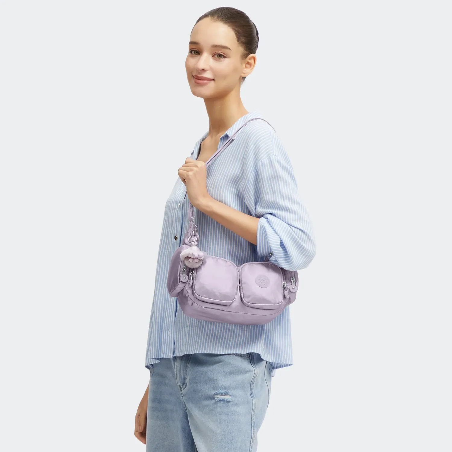 Kipling Rikka S crossbodytas Lilac Moon Metallic klein