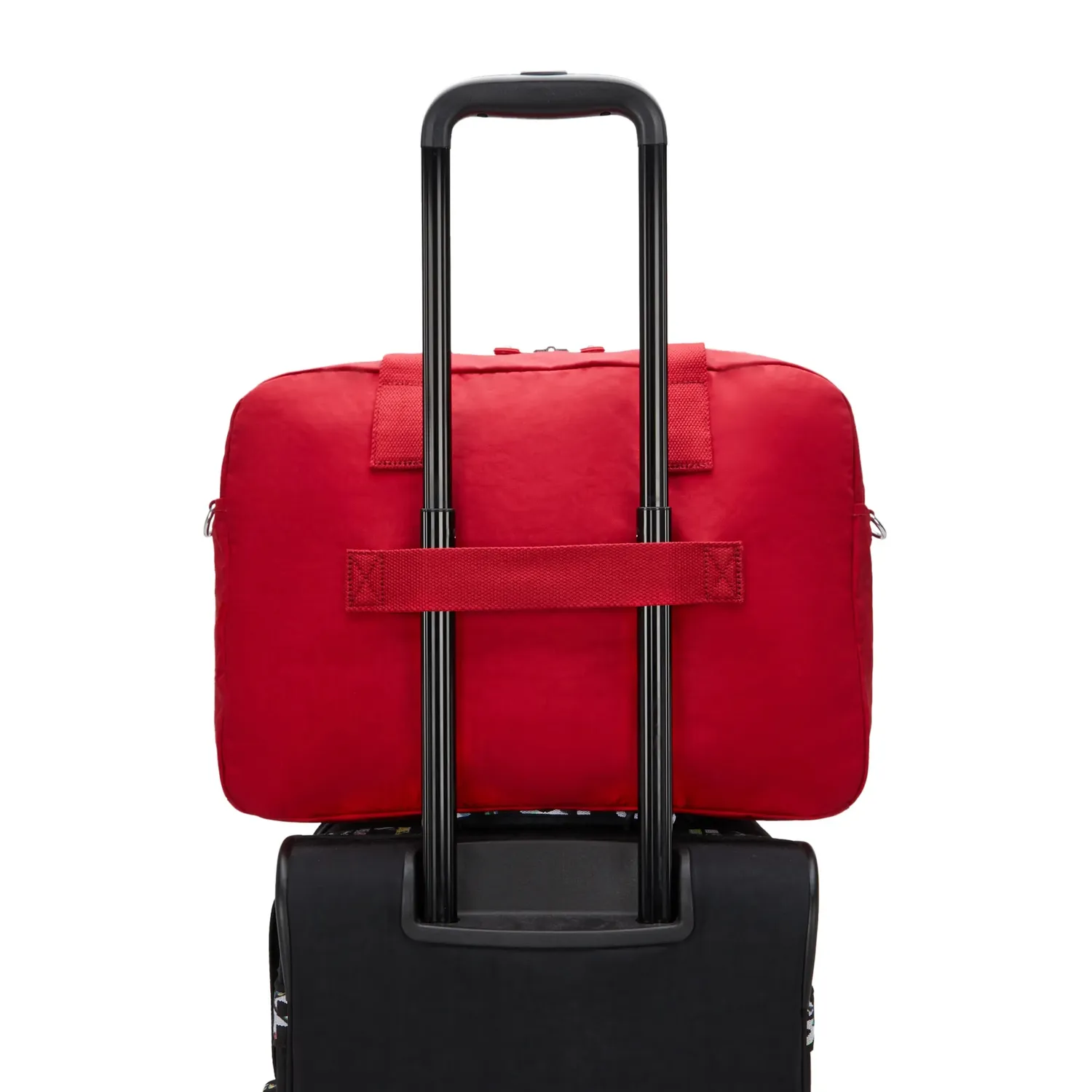 Kipling Defea XL weekendtas Medium Ruby Red met laptopvak