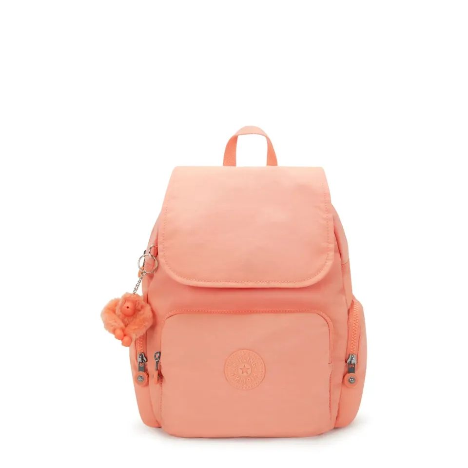 Kipling City Zip S rugzak Pinky Orange klein met magneetklep