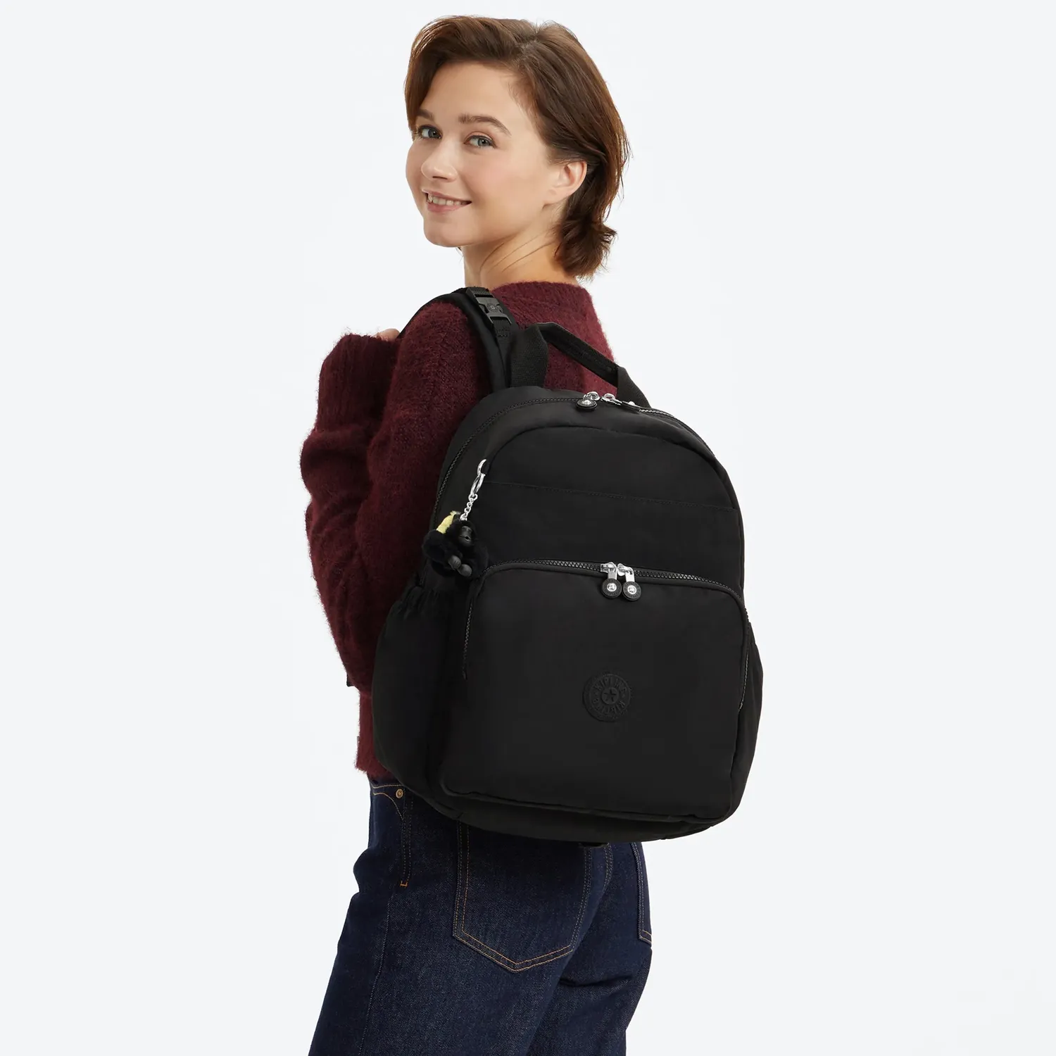Kipling Maisie babyrugzak Tiny Black medium met verschoonmatje