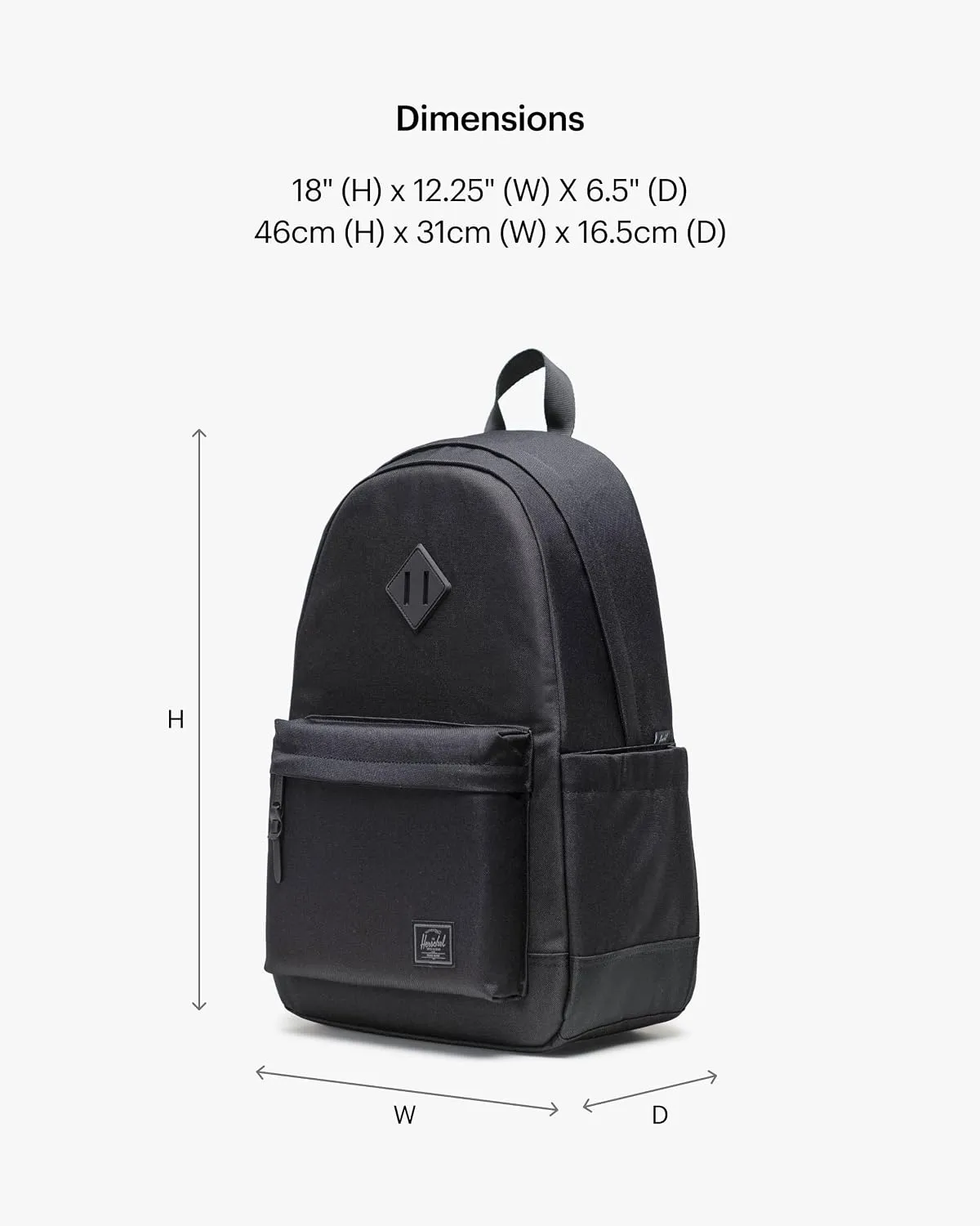 Herschel Heritage rugzak zwart Tonal canvas