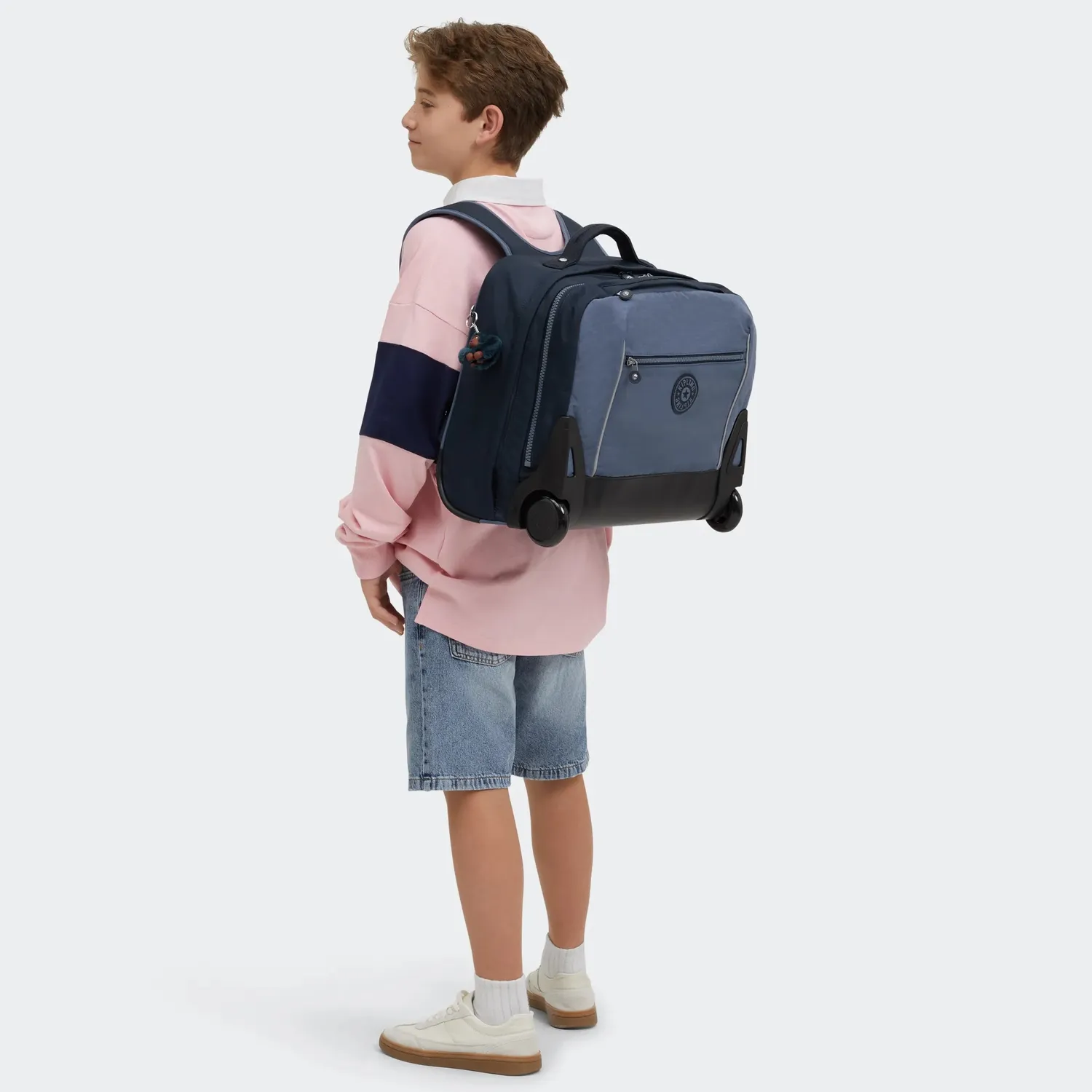 Kipling Giorno rugzak Game Grey groot met wieltjes