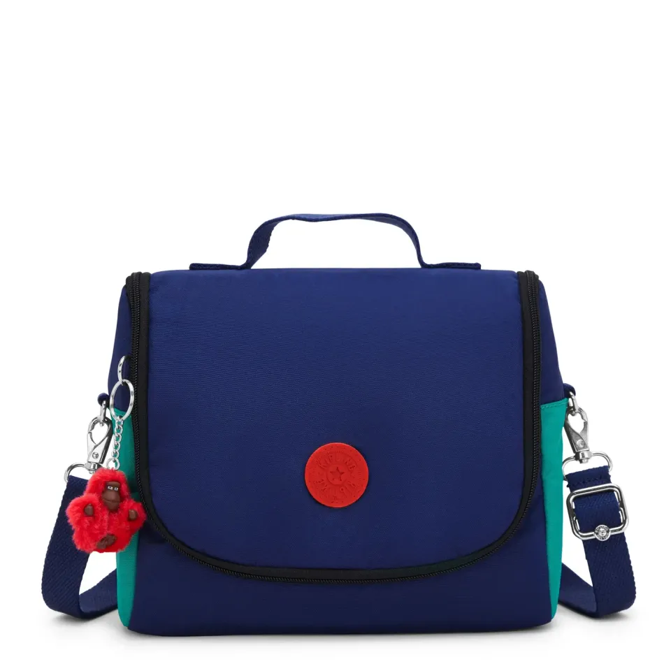 Kipling New Kichirou lunchtas Escape Blue Block groot met trolleyband
