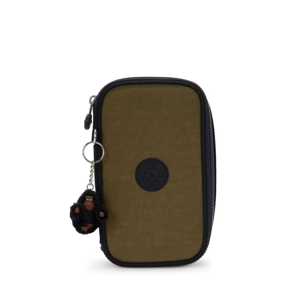 Kipling 50 Pens etui Medium Black Khaki Block waterafstotend
