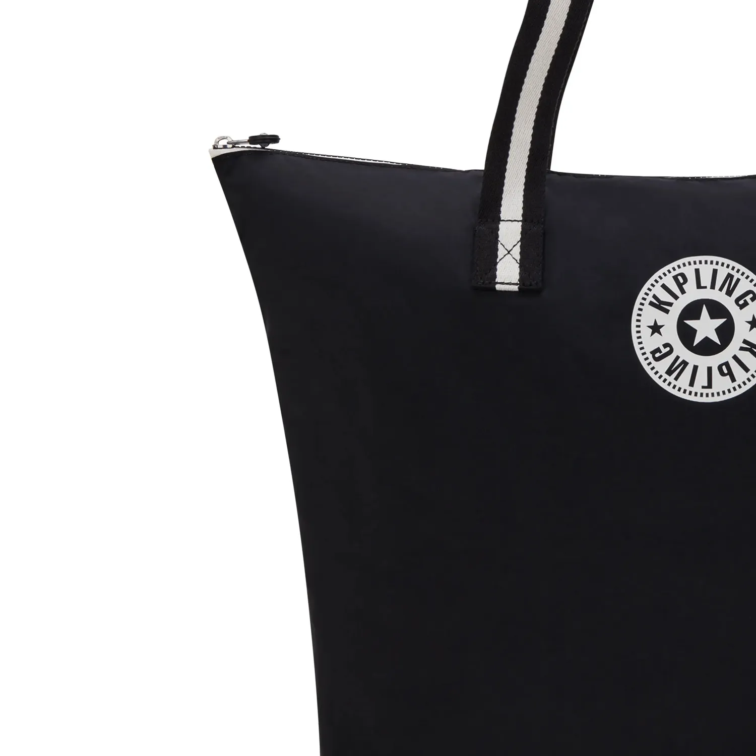Kipling Davian Up shopper Groot Black White Hip opvouwbaar