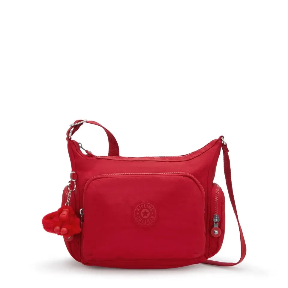 Kipling Gabb S crossbody tas Medium Ruby Red met sleutelkoord