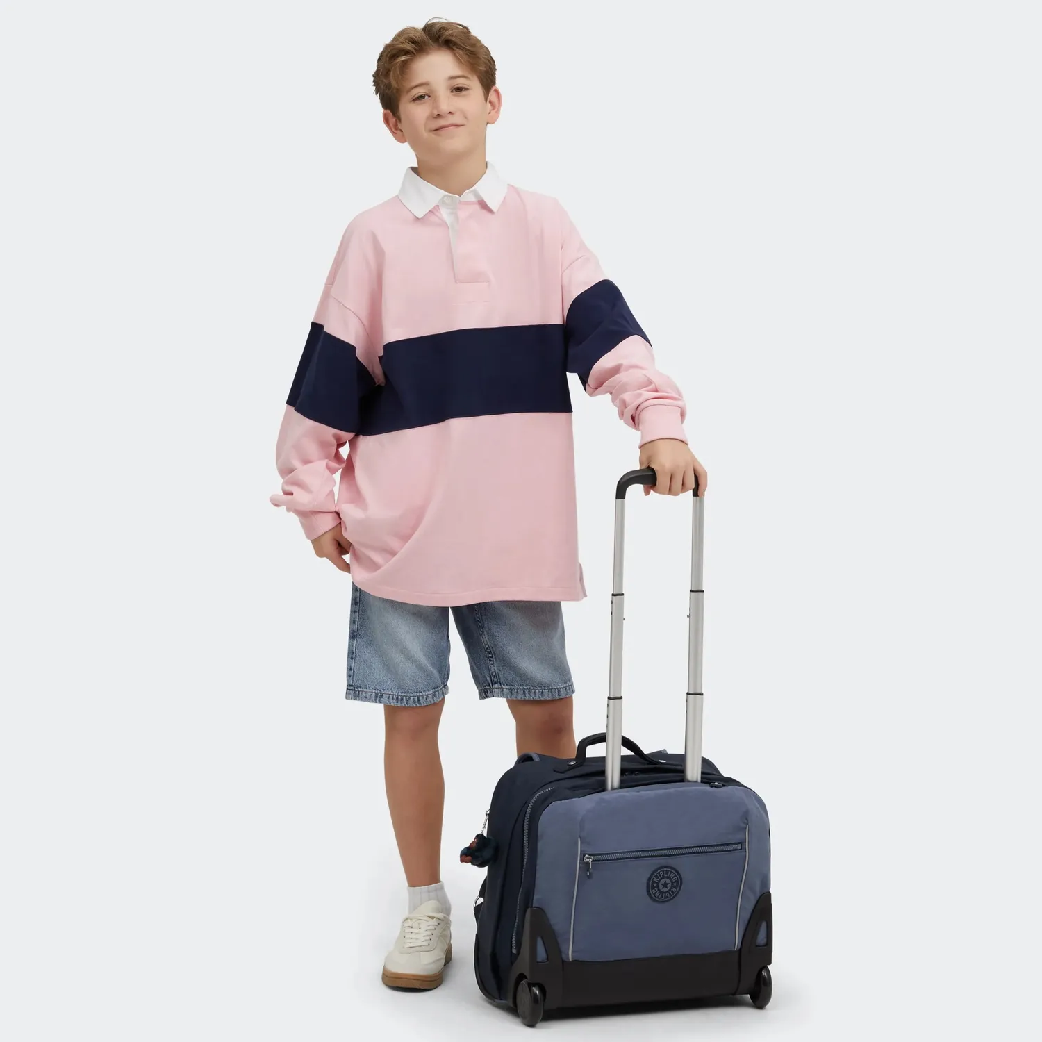 Kipling Giorno rugzak Game Grey groot met wieltjes