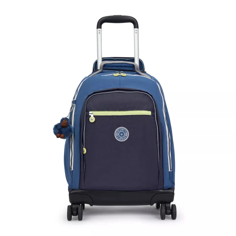 Kipling New Zea rugzak met wielen Fantasy Blue Block Groot vakken
