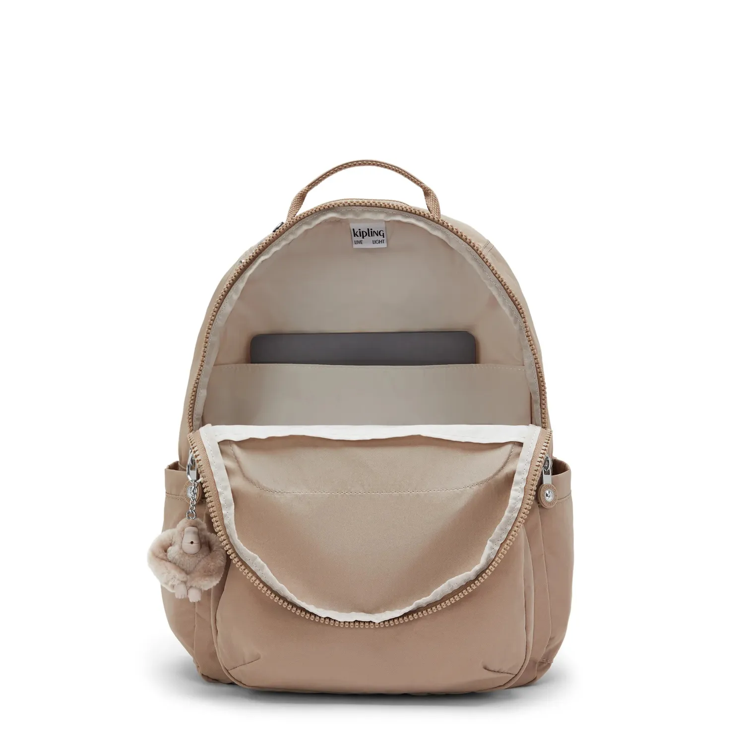 Kipling Seoul rugzak groot Tan Beige 15 inch laptopvak