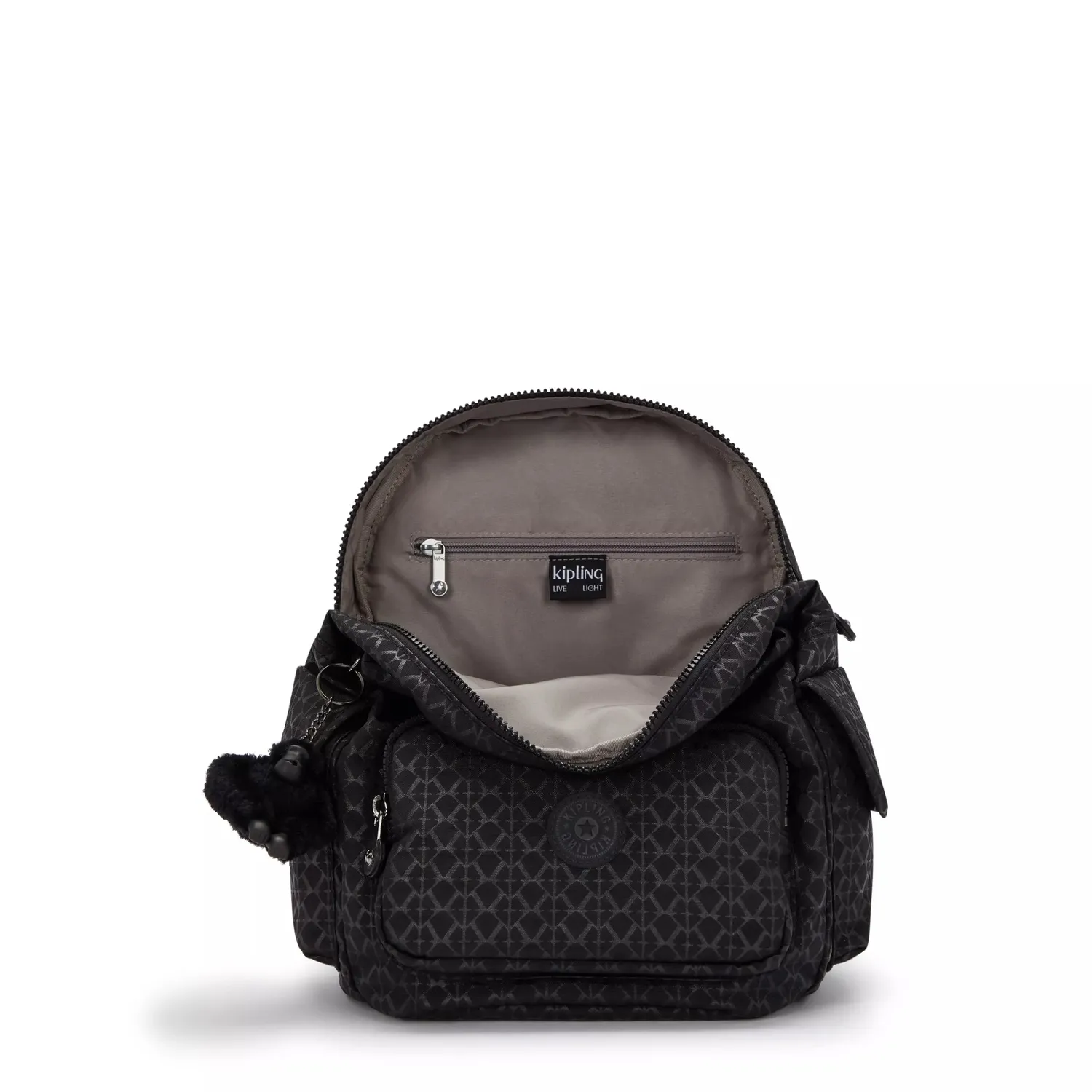 Kipling City Pack S rugzak Signature Emb klein met sleutelhanger