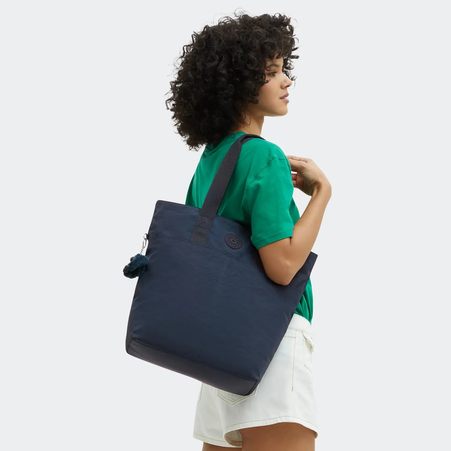 Kipling Hanifa schoudertas Groot Blue Bleu 2 laptopvak