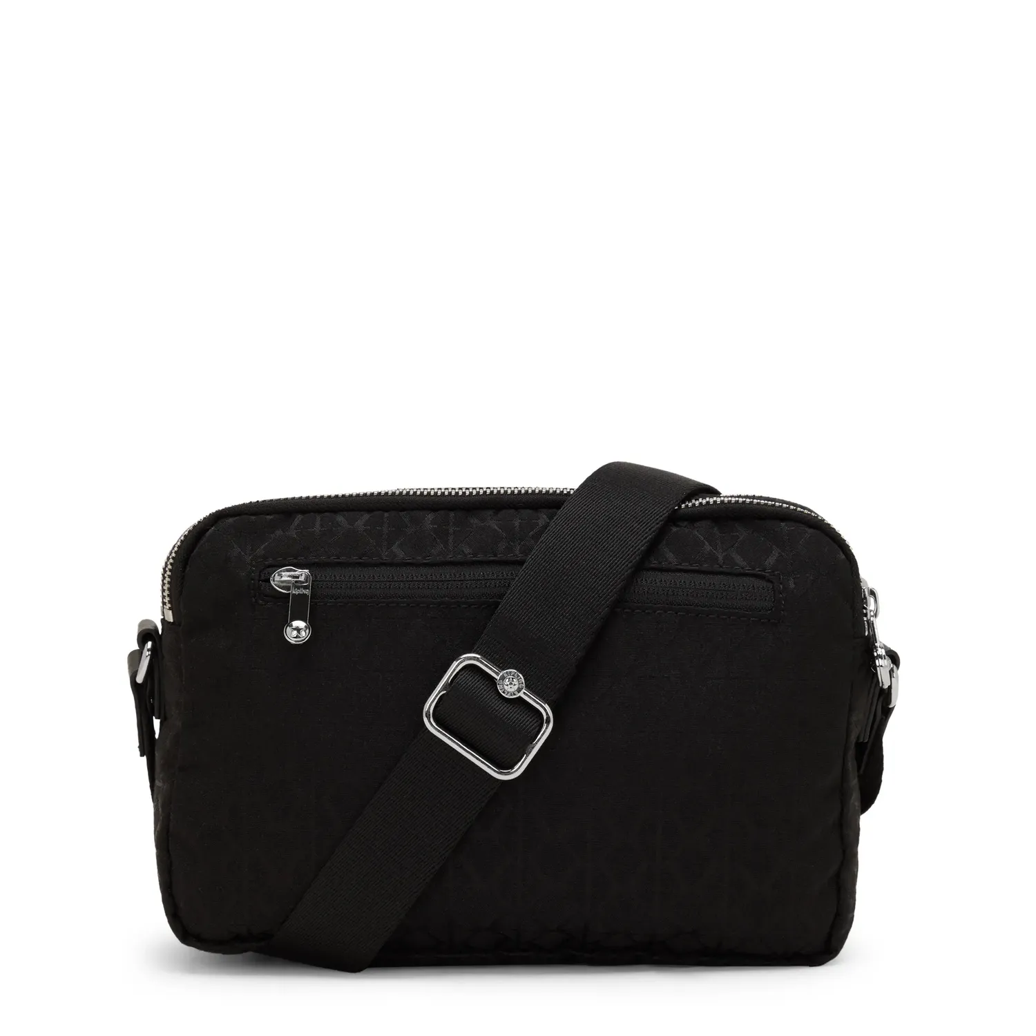 Kipling Abanu M crossbody tas Medium Noir Sign Jq ritsvakken