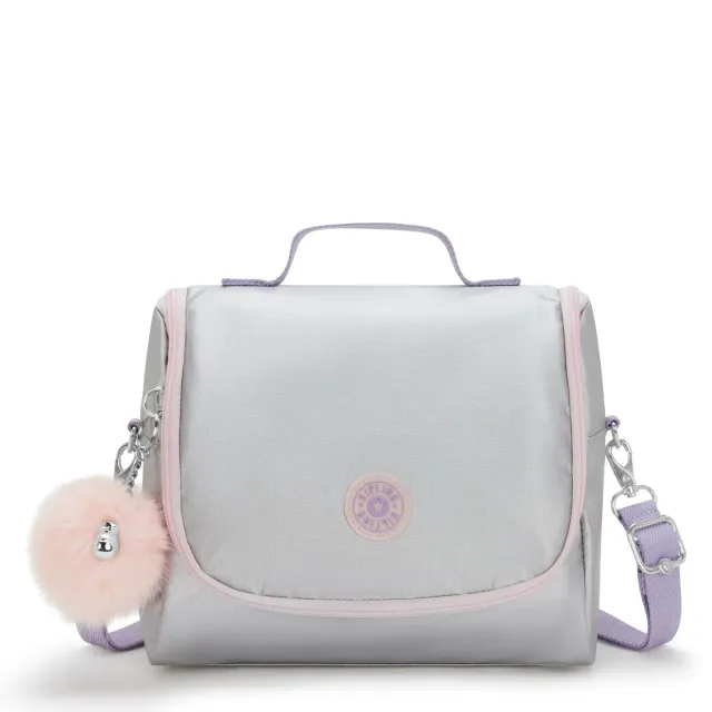 Kipling New Kichirou lunchtas Silver Glow Metallic Groot glans