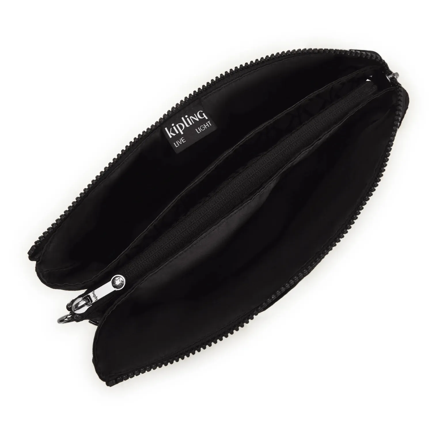 Kipling Riri L tasje Black Sign Jacquard medium 5-vaks