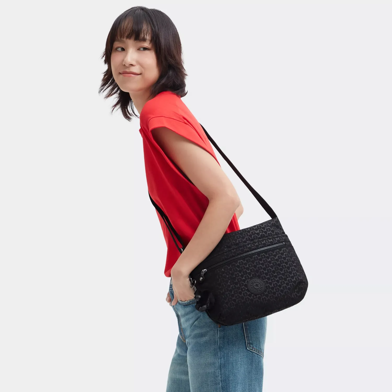 Kipling Arto schoudertas Medium Signature Emb watervast
