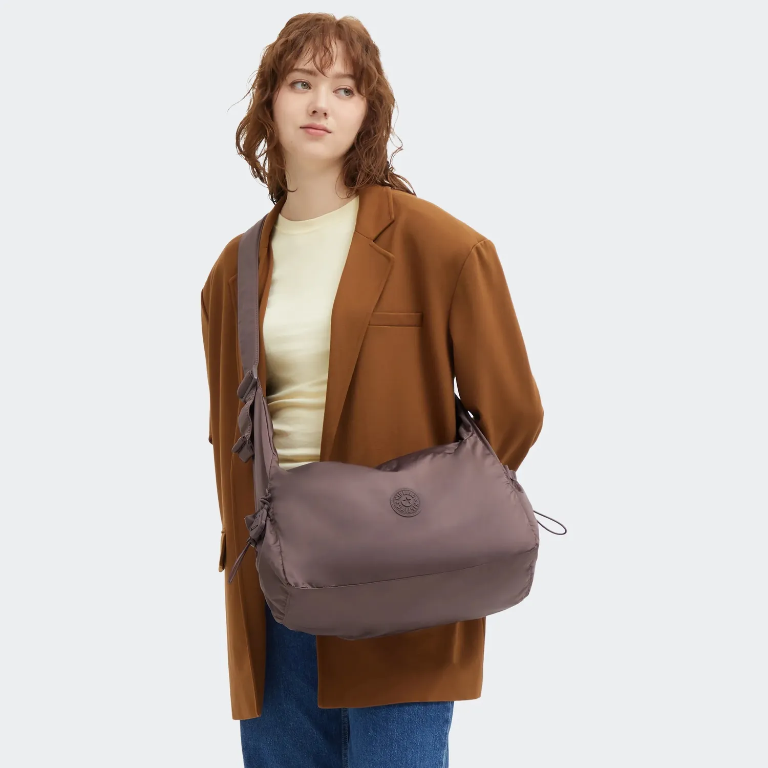 Kipling Gwyn schoudertas Groot Simply Mocha ruim