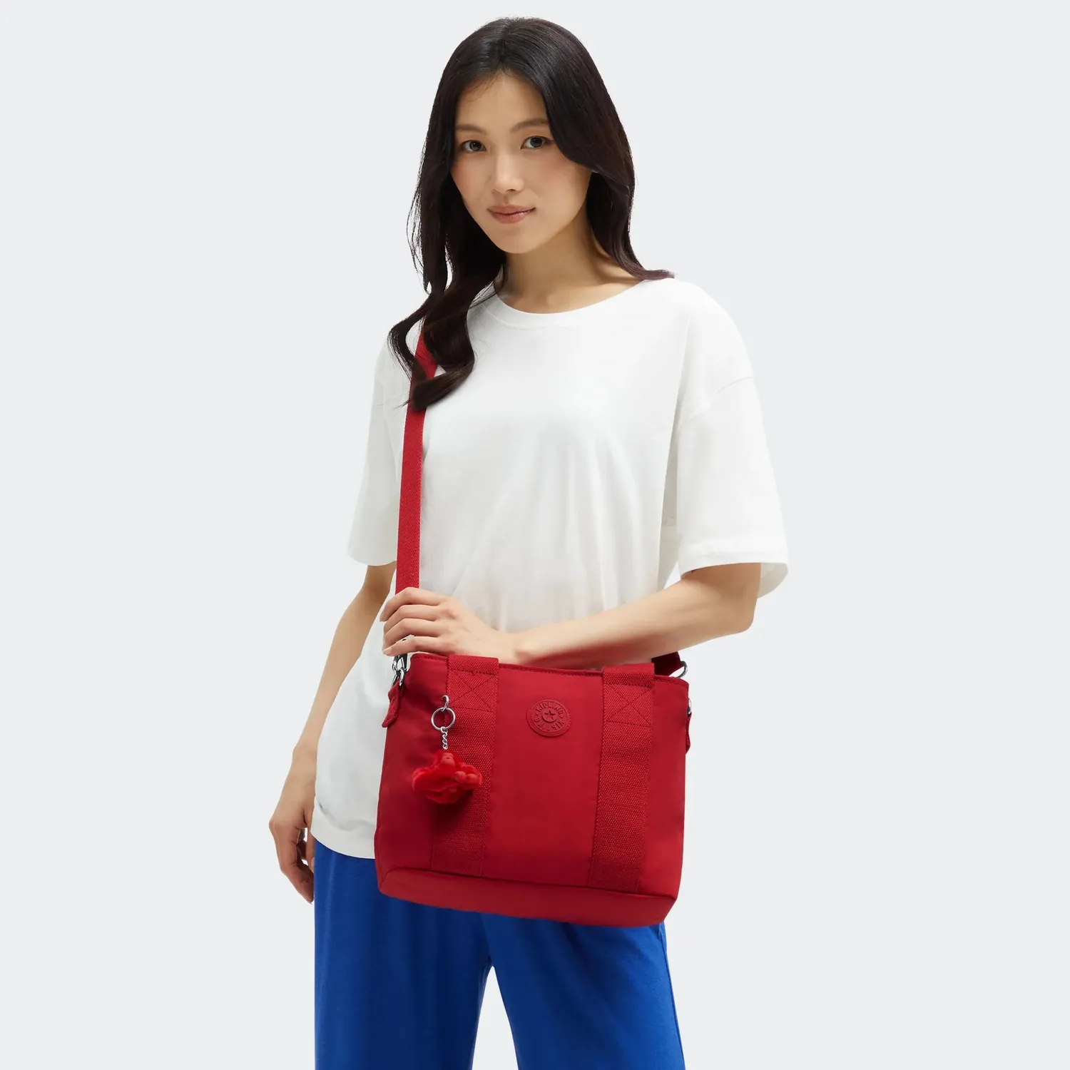 Kipling Minta M Up shopper Ruby Red Medium hengsel