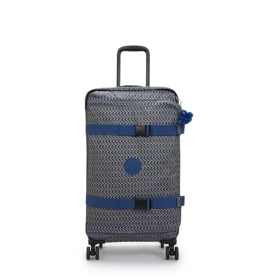 Kipling Spontaneous M koffer medium blue on wire TSA