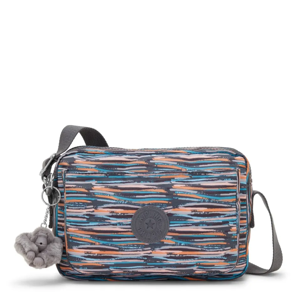 Kipling Abanu M crossbody Mineral Stripes met ritsvak