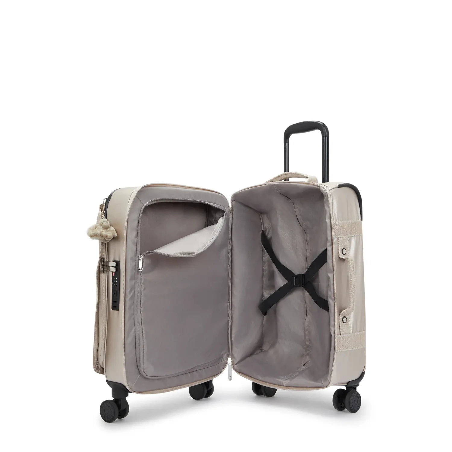 Kipling Spontaneous S koffer Klein Metallic Glow glans