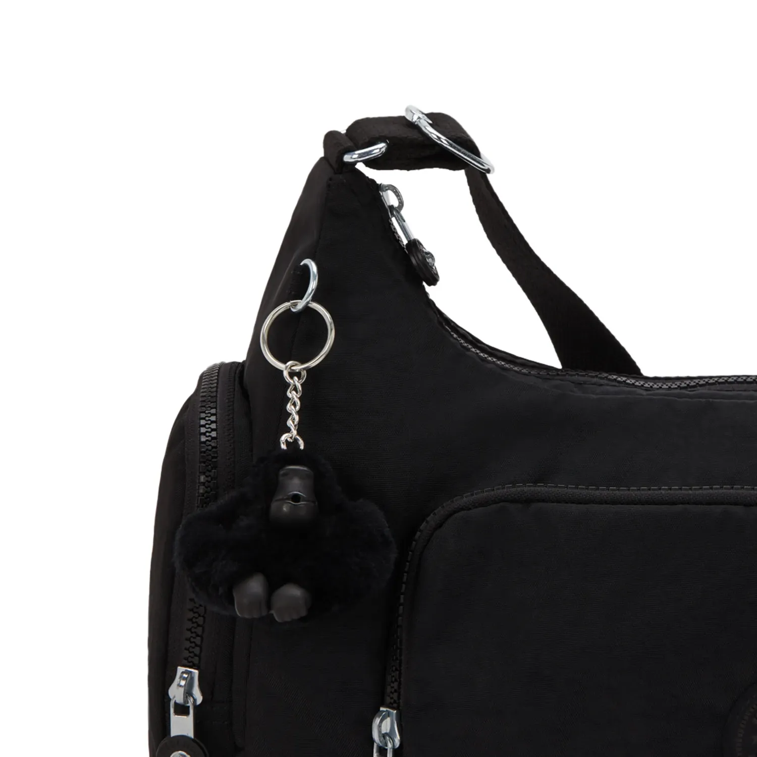 Kipling Gabbina schoudertas Black Noir medium vakindeling