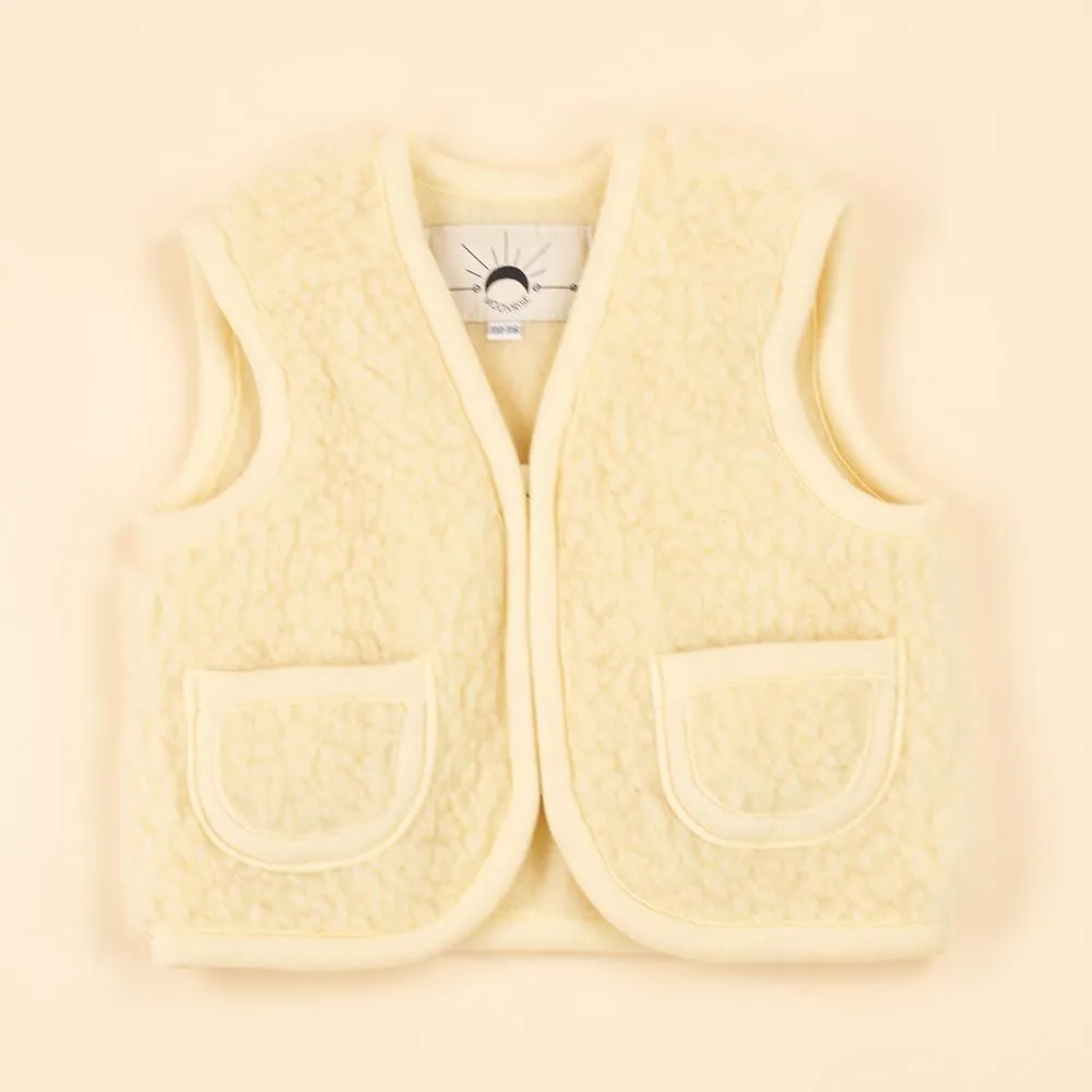 LOVE FOR CHILDRENN Bodywarmer kind beige merinowol
