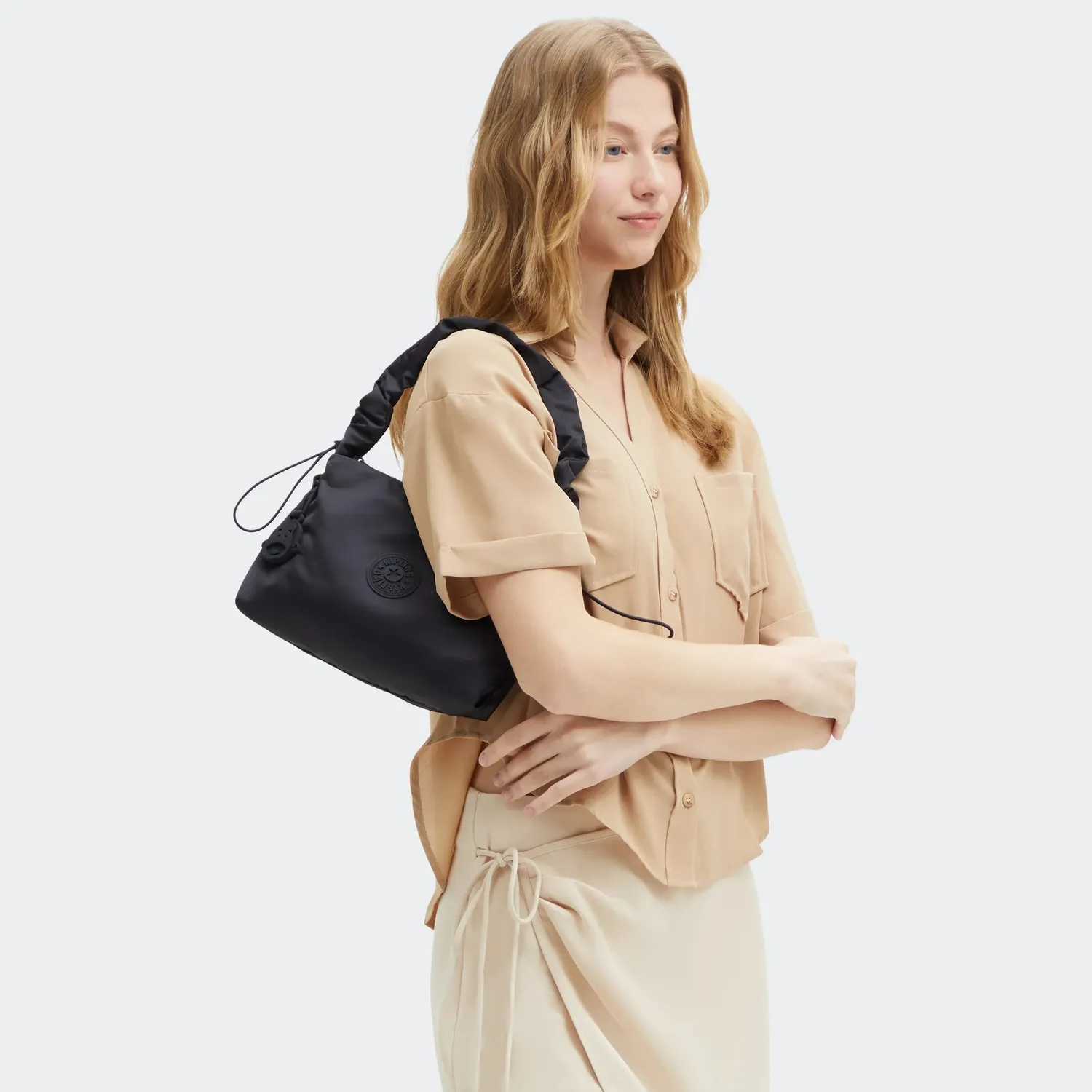 Kipling Eleni kleine schoudertas Simply Black met rits