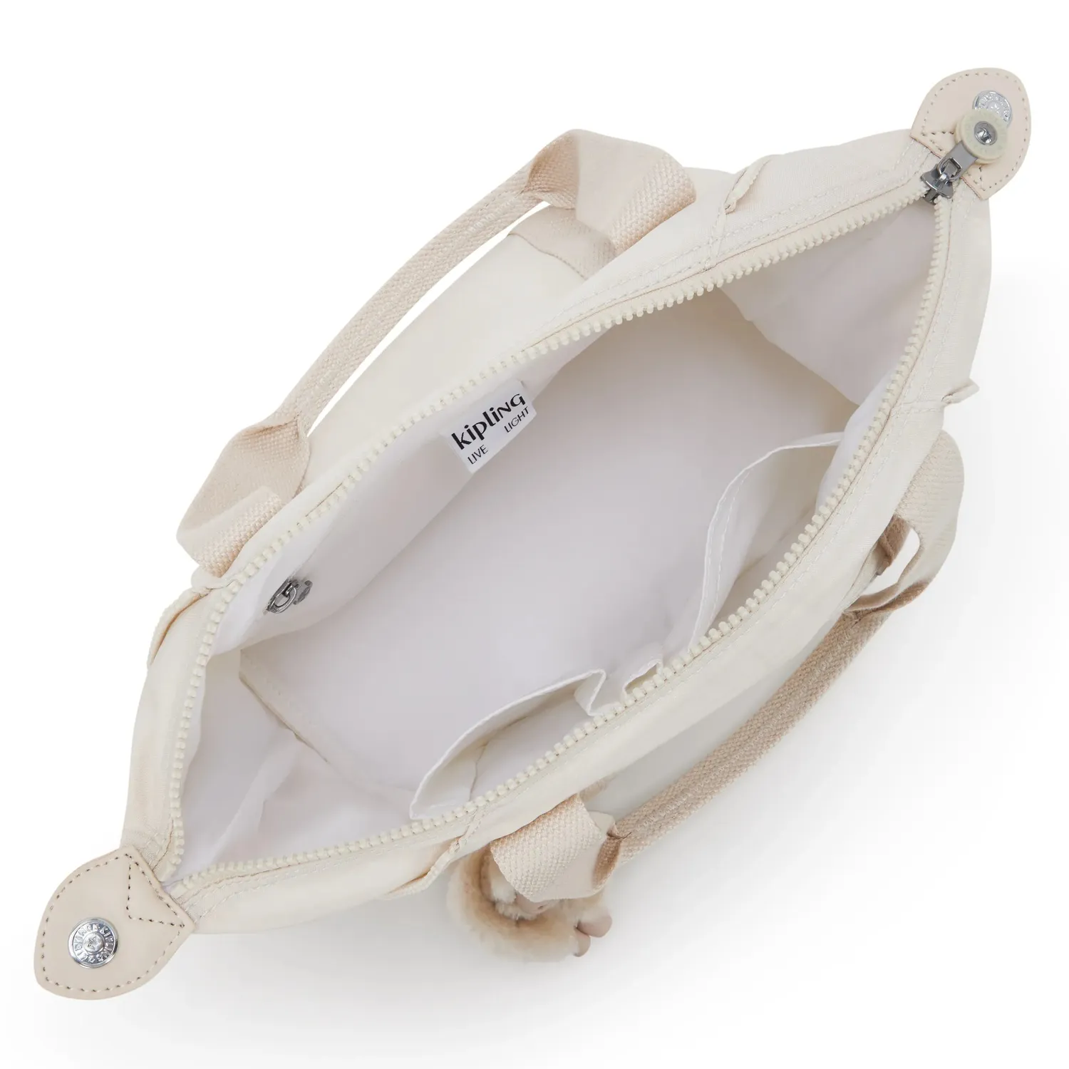 Kipling Art Mini schoudertas Hideaway Beige klein met voorvak