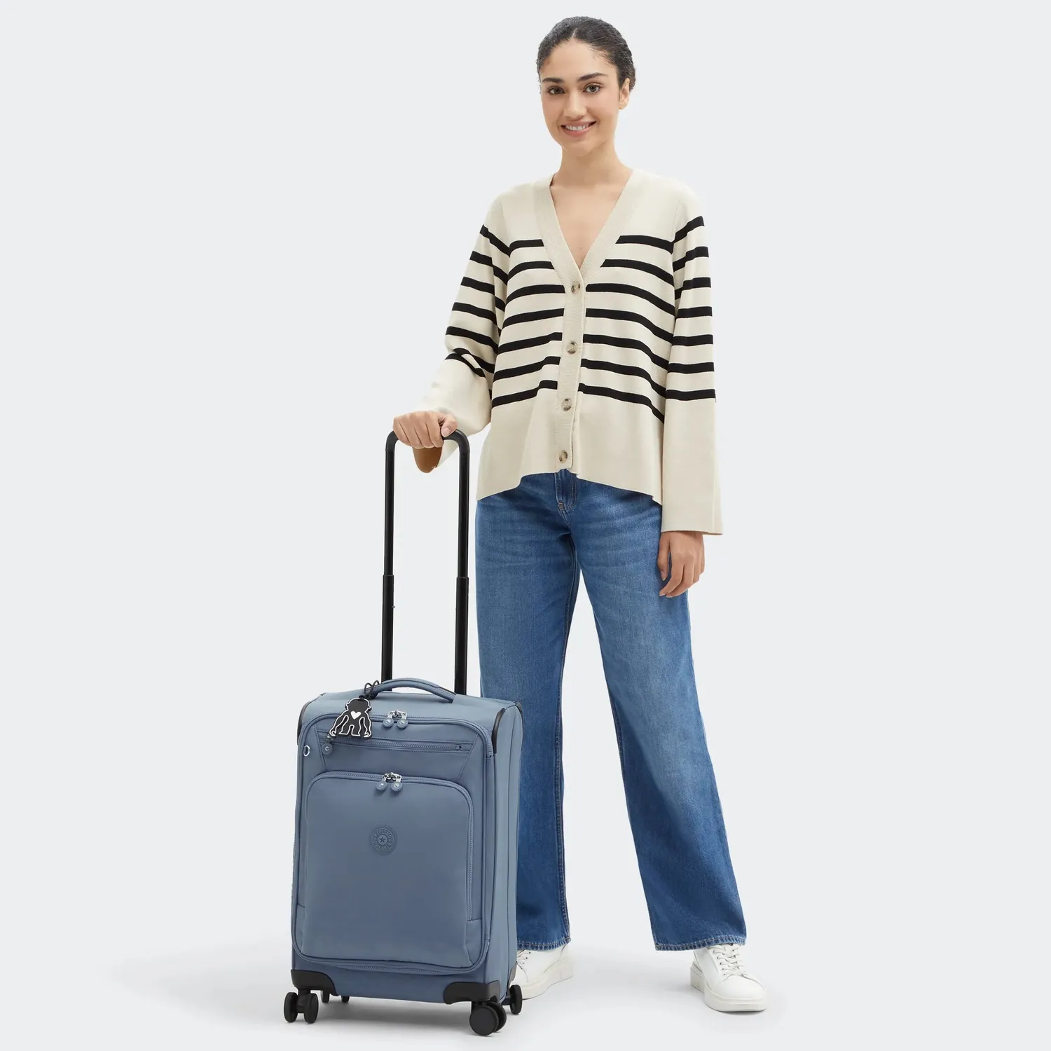 Kipling New Youri Spin S koffer Blue Stone klein handbagage