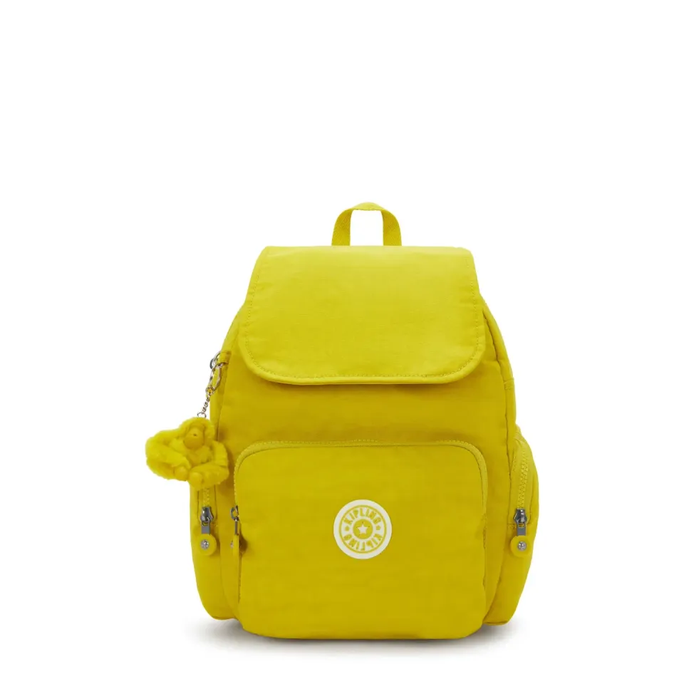 Kipling City Zip S rugzak klein Inside Yellow met penlussen