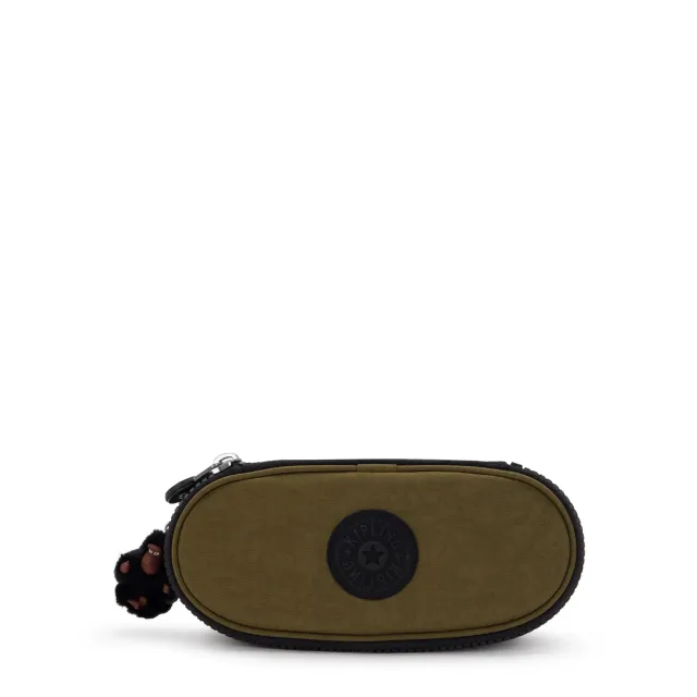 Kipling Duobox pennenetui Medium Black Khaki Block waterdicht