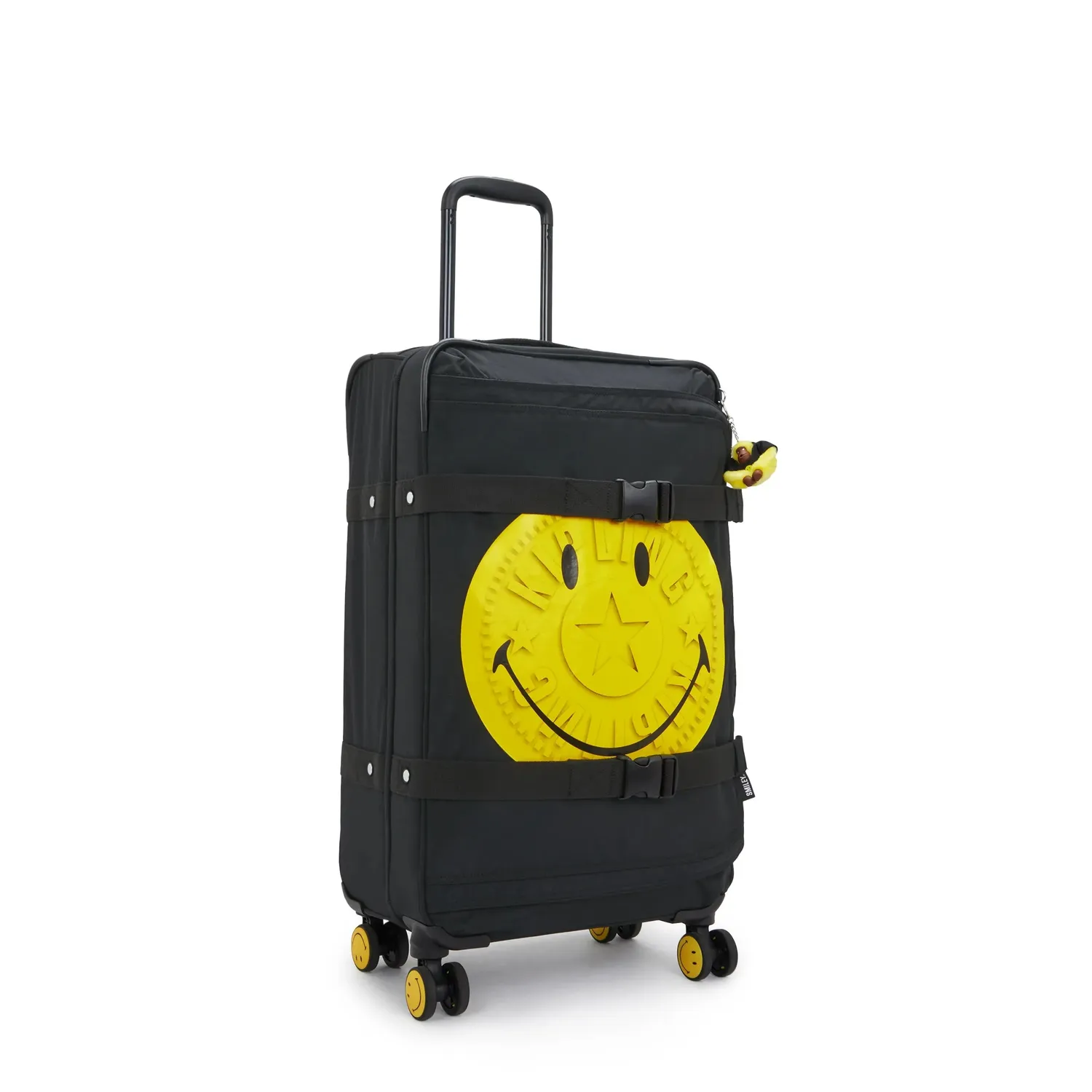 Kipling Spontaneous M Smiley koffer Medium Yellow Fun Black