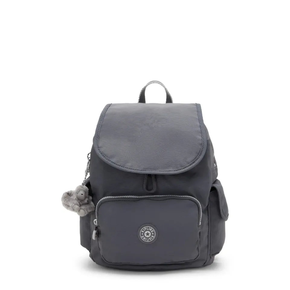 Kipling City Pack S rugzak Moonlit Grey Klein met flap