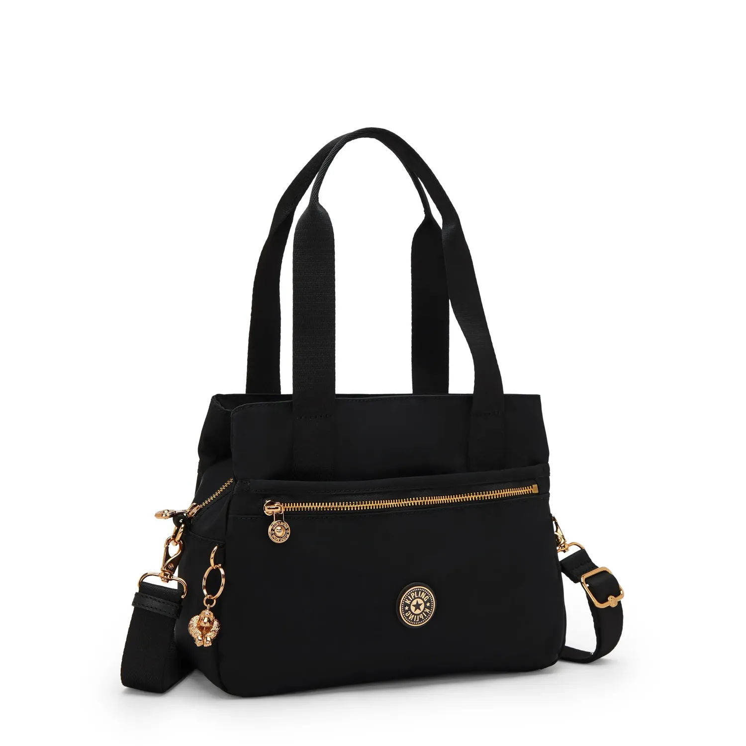 Kipling Elysiana schoudertas Blush Gold Black medium 3-vaks