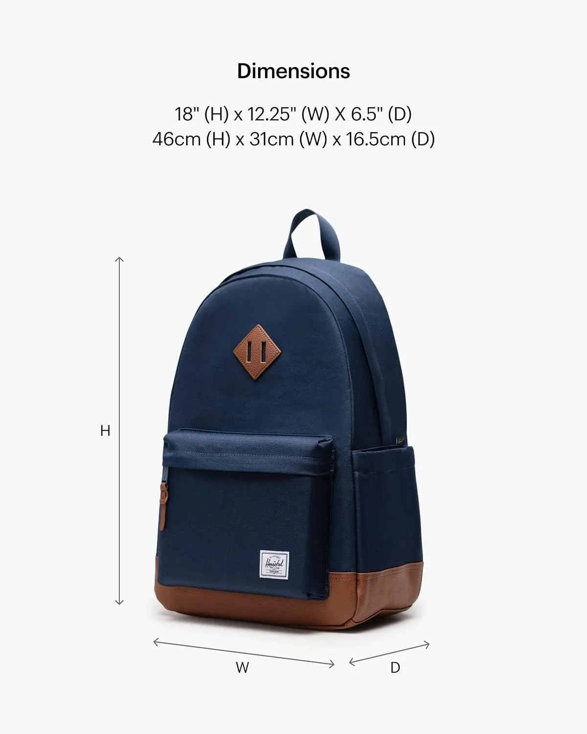 Herschel Supply Heritage Backpack rugzak navy tan canvas