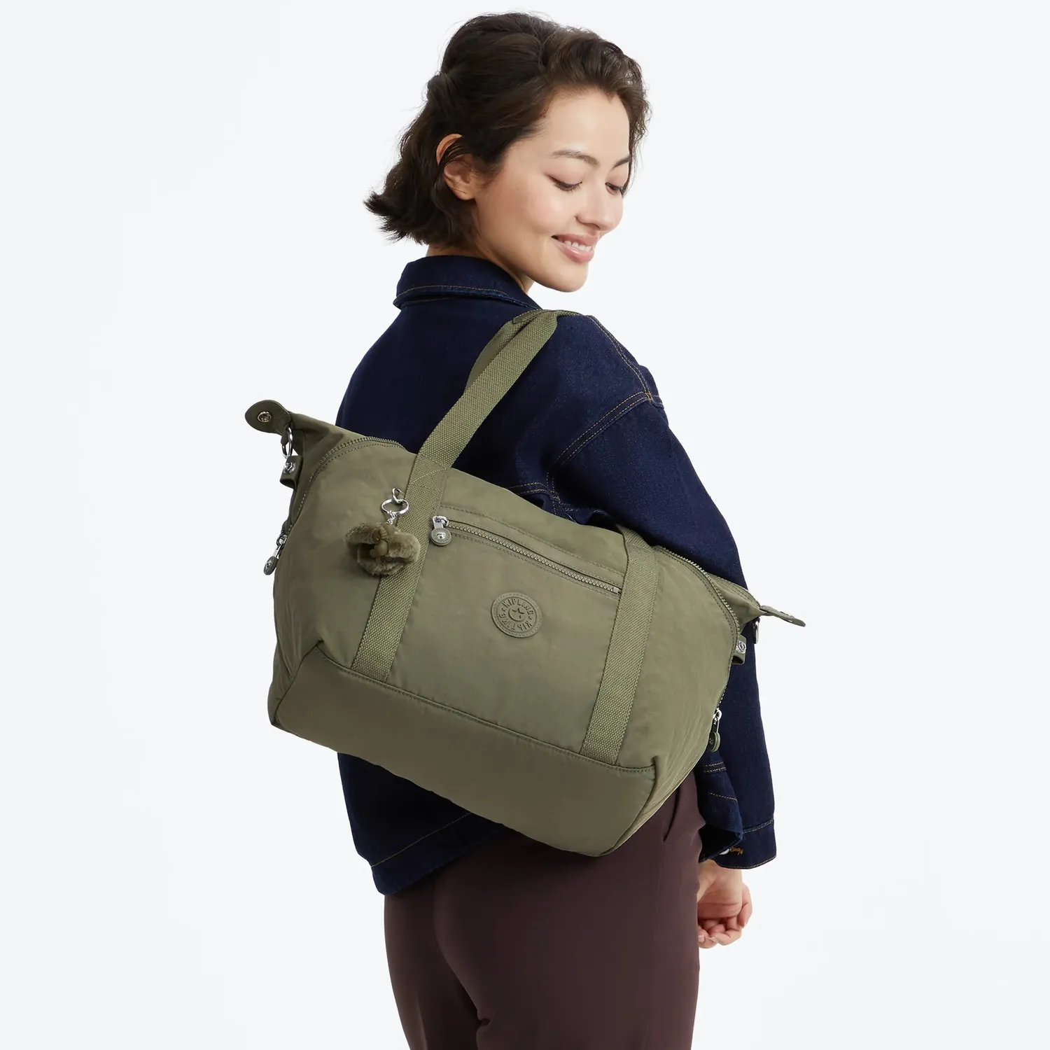 Kipling Art schoudertas Medium Almost Sage soepel