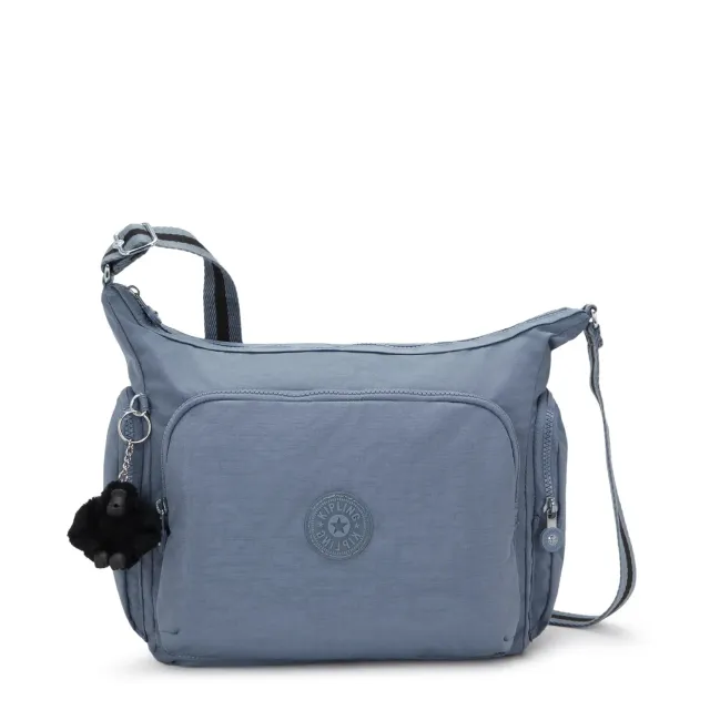 Kipling Gabb crossbody tas Blue Stone groot sleutelkoord