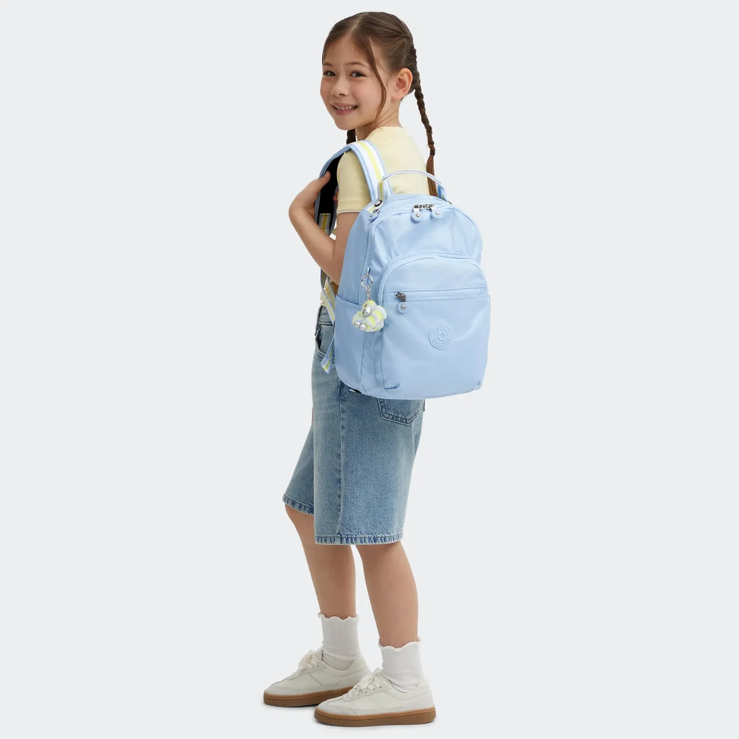 Kipling Seoul S kleine rugzak Clear Sky Metallic met tabletvak