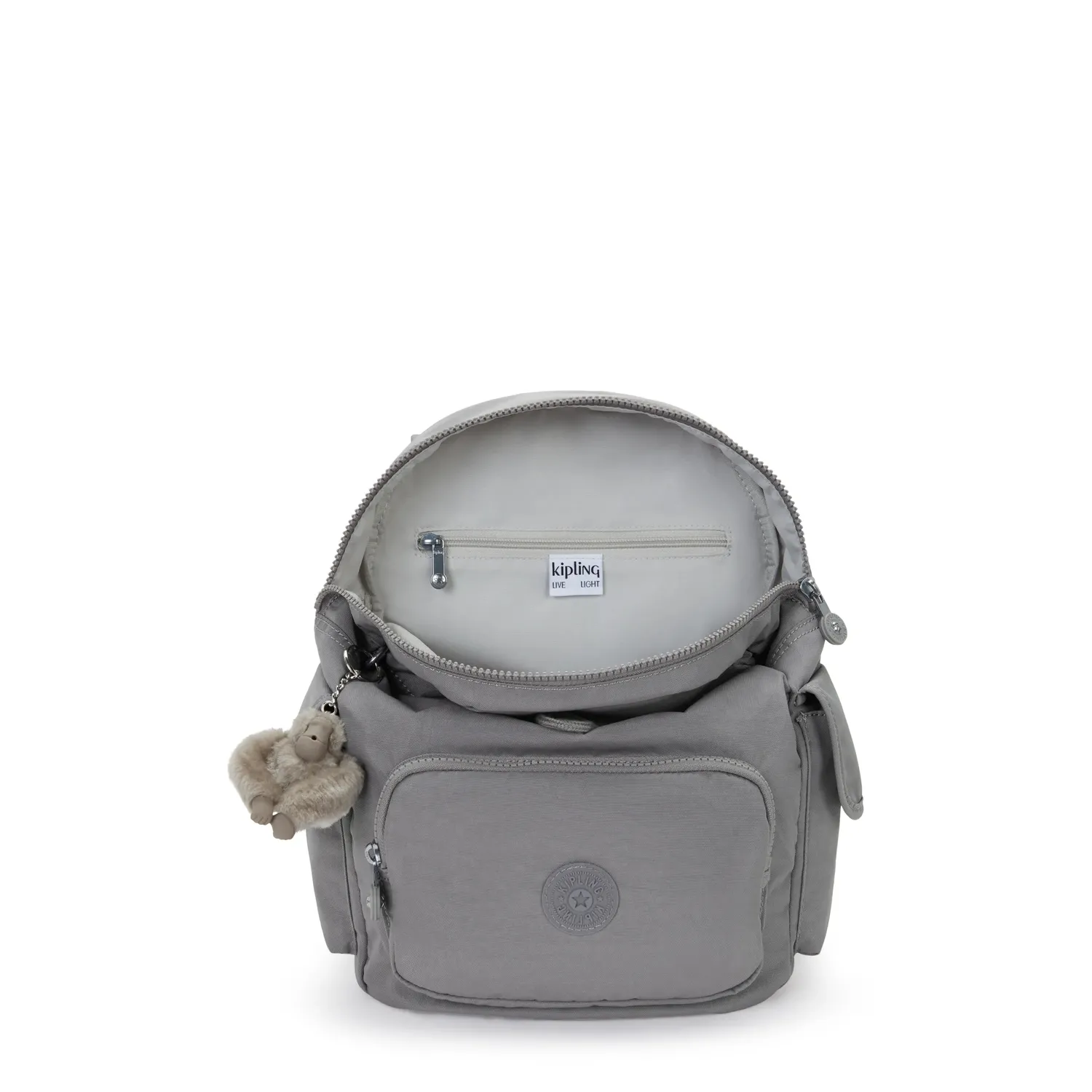 Kipling City Pack S rugzak Inviting Grey klein waterafstotend