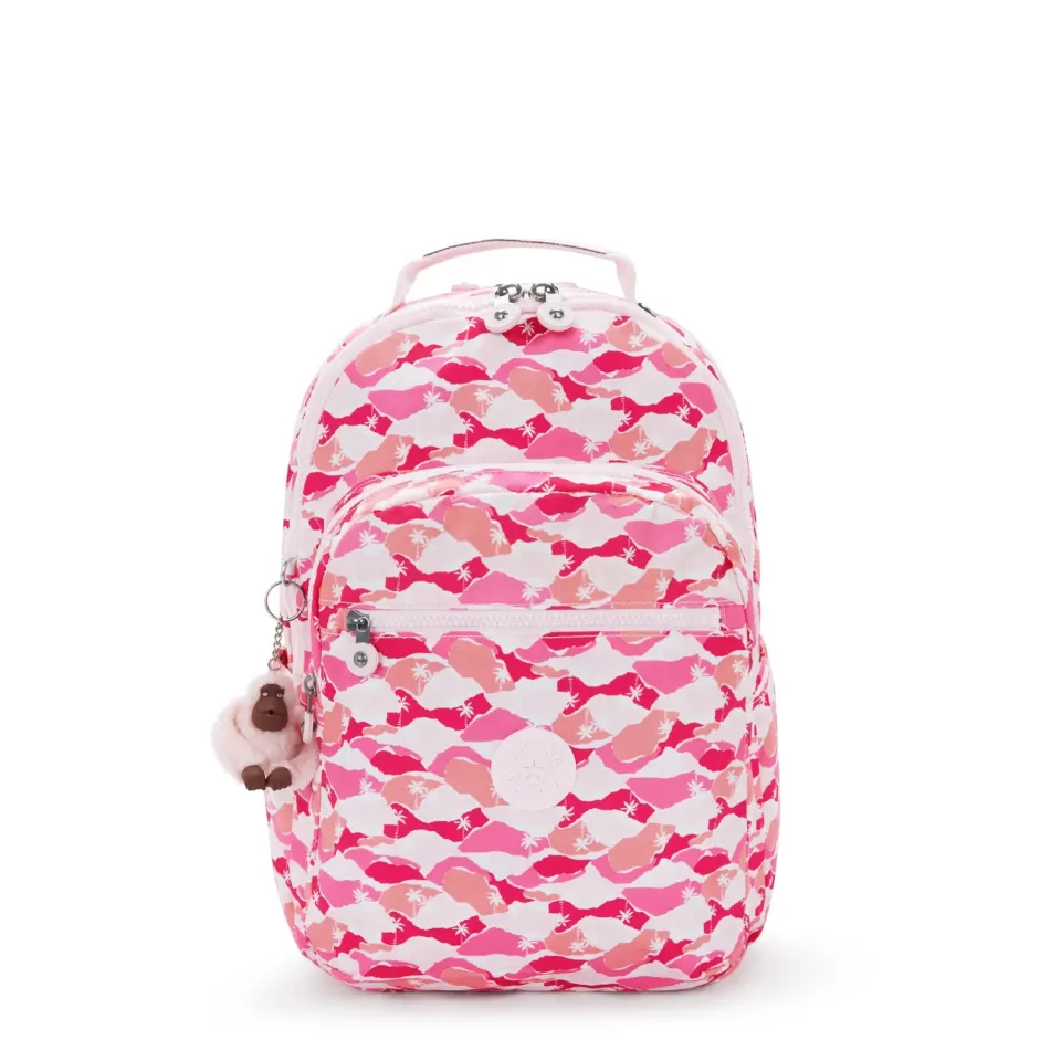 Kipling Seoul Lap rugzak Pink Palm groot 15 inch
